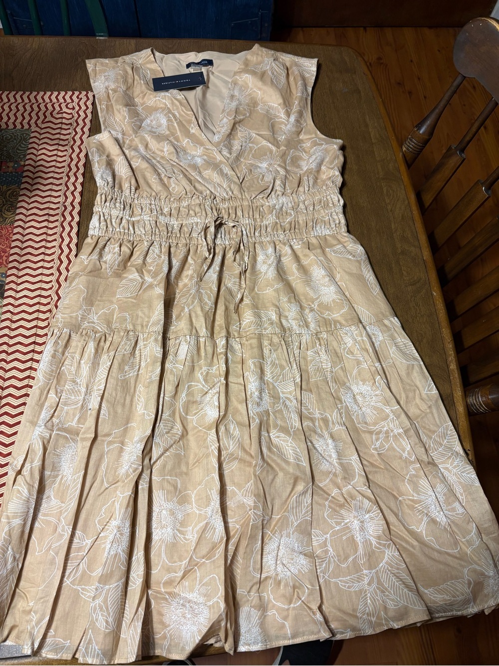 Tommy Hilfiger Beige Floral Slip Dress